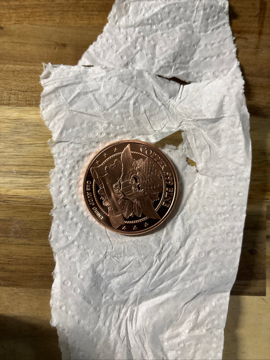 999 fine pure copper round (specialty)quarter reverse absolutely mint