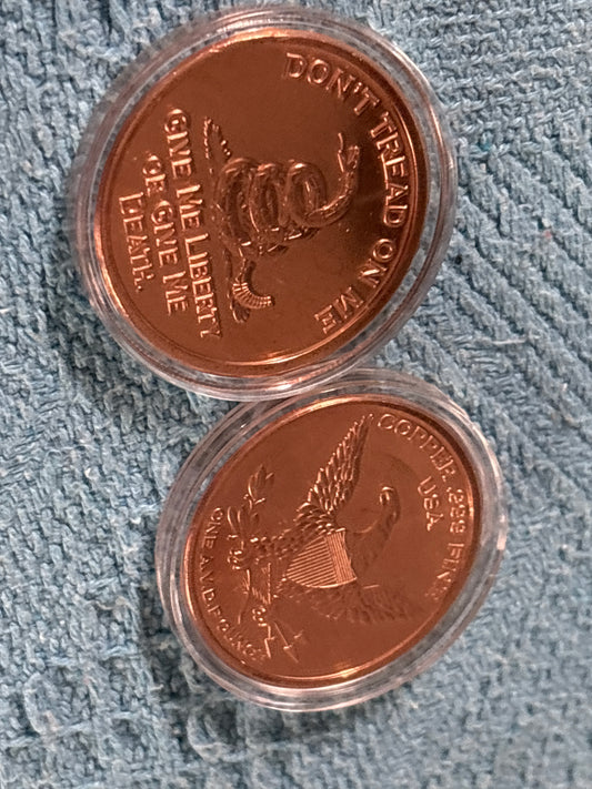 999 fine copper don’t tread on me 1 oz round