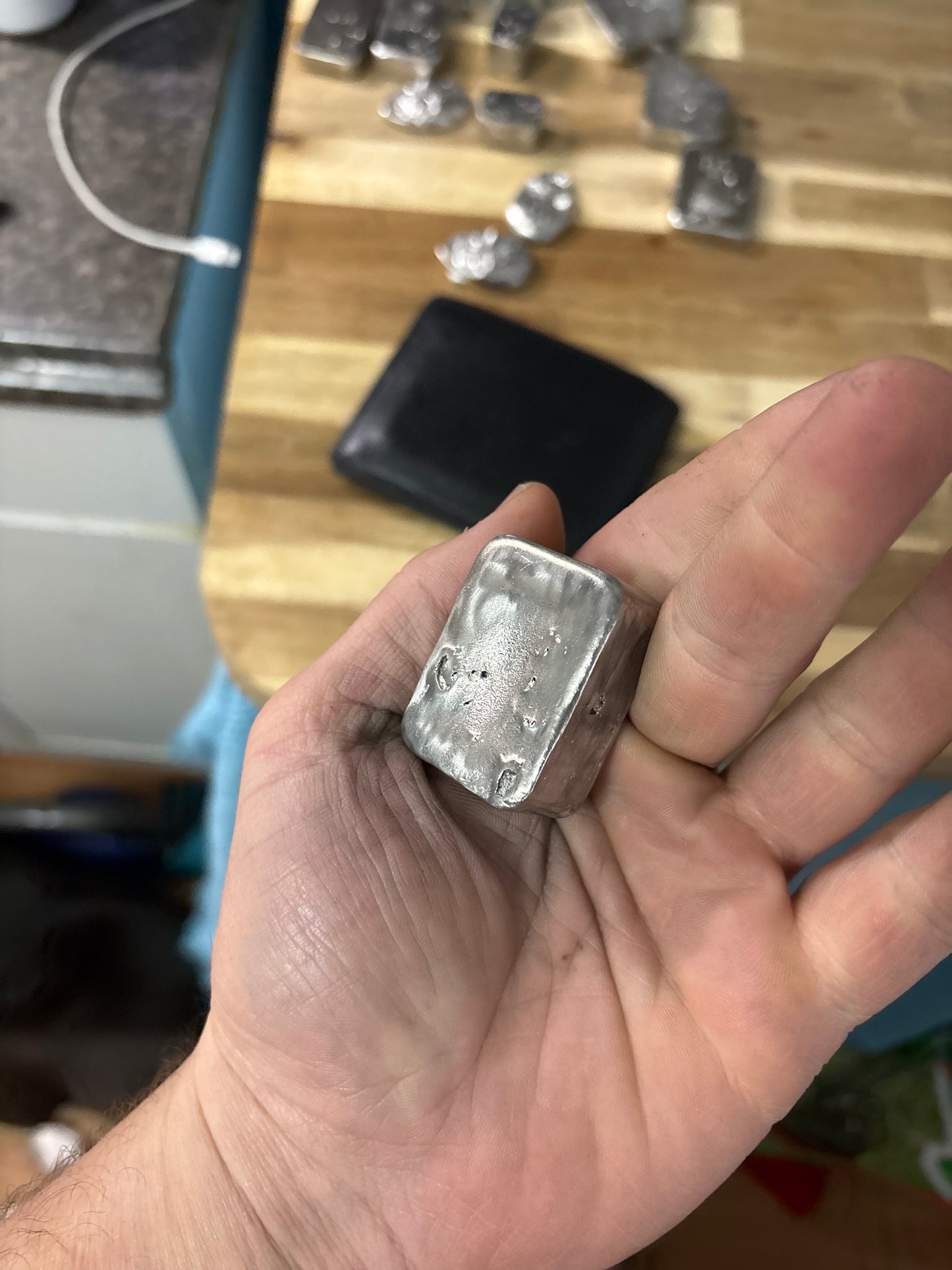 4.8 oz chubby ingot doubles refined 999 fine tin ingot bar