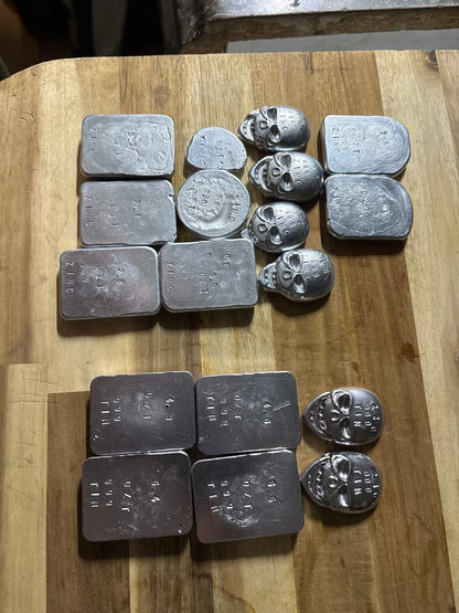 Pure double refined tin ingot bar 5-6 Troy oz hand poured bullion bar