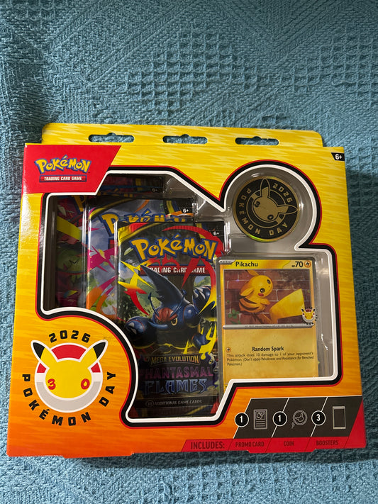 Pokemon 3 pack blister FACTORY SEALED pokemon day 2026 (1) blister pack