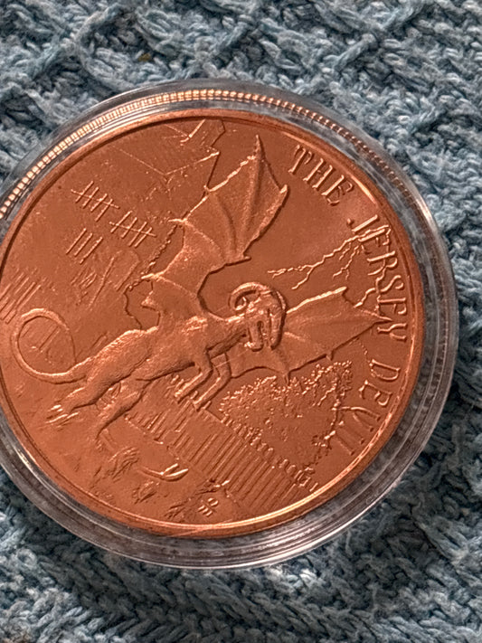 999 fine copper 1 oz round (specialty) Shopify exclusive deal the Jersey devil round