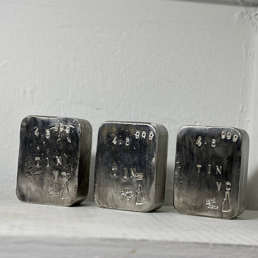 999 fine double refined chubby ingot 4.6 Troy ounces hand poured