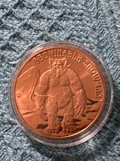 999 pure copper abominable snowman copper round 1 Oz (specialty)Shopify exclusive deal