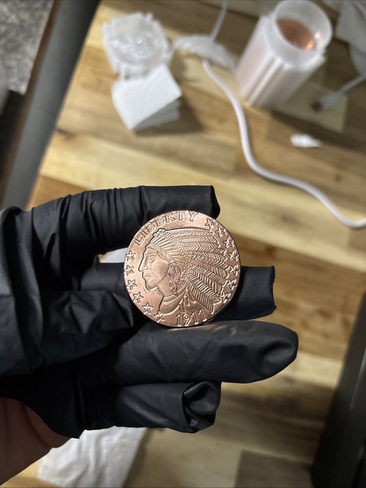 999 fine pure copper 1 Oz round (specialty)random round