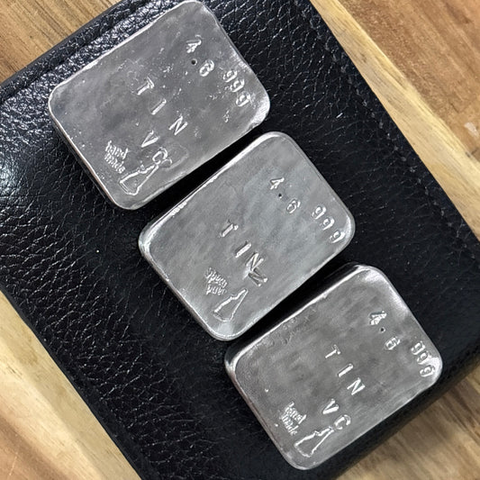999 fine double refined chubby ingot 4.6 Troy ounces hand poured