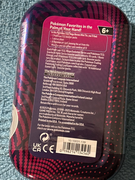 Pokemon mega evolutions 2 pack mini tin FACTORY SEALED