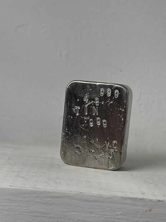 4.8 oz chubby ingot doubles refined 999 fine tin ingot bar