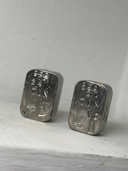 999 pure tin chubby ingot 2-3 Troy oz hand poured chubby bullion bar