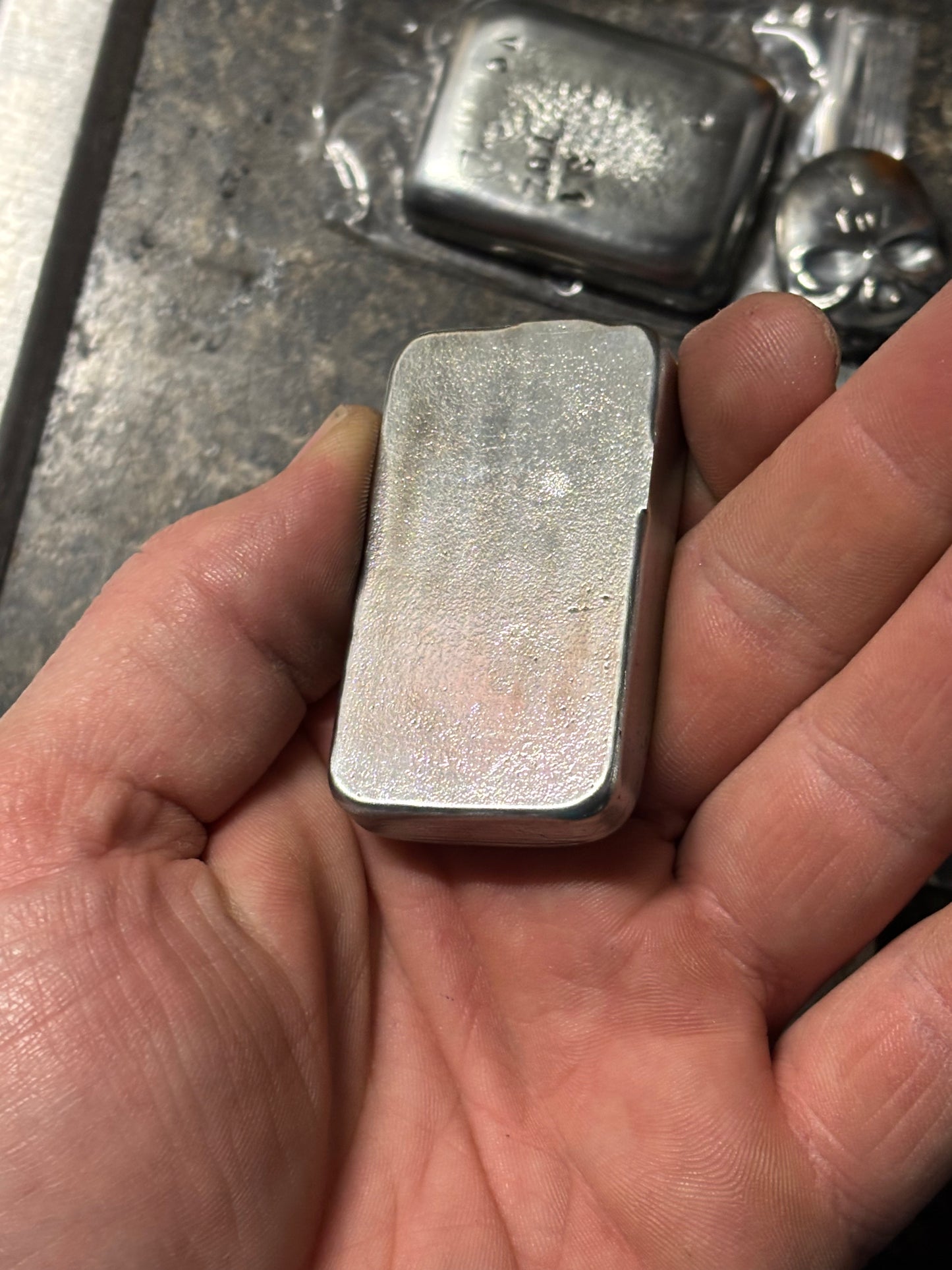 999 pure zinc bullion bar hand poured 5-5.9toz