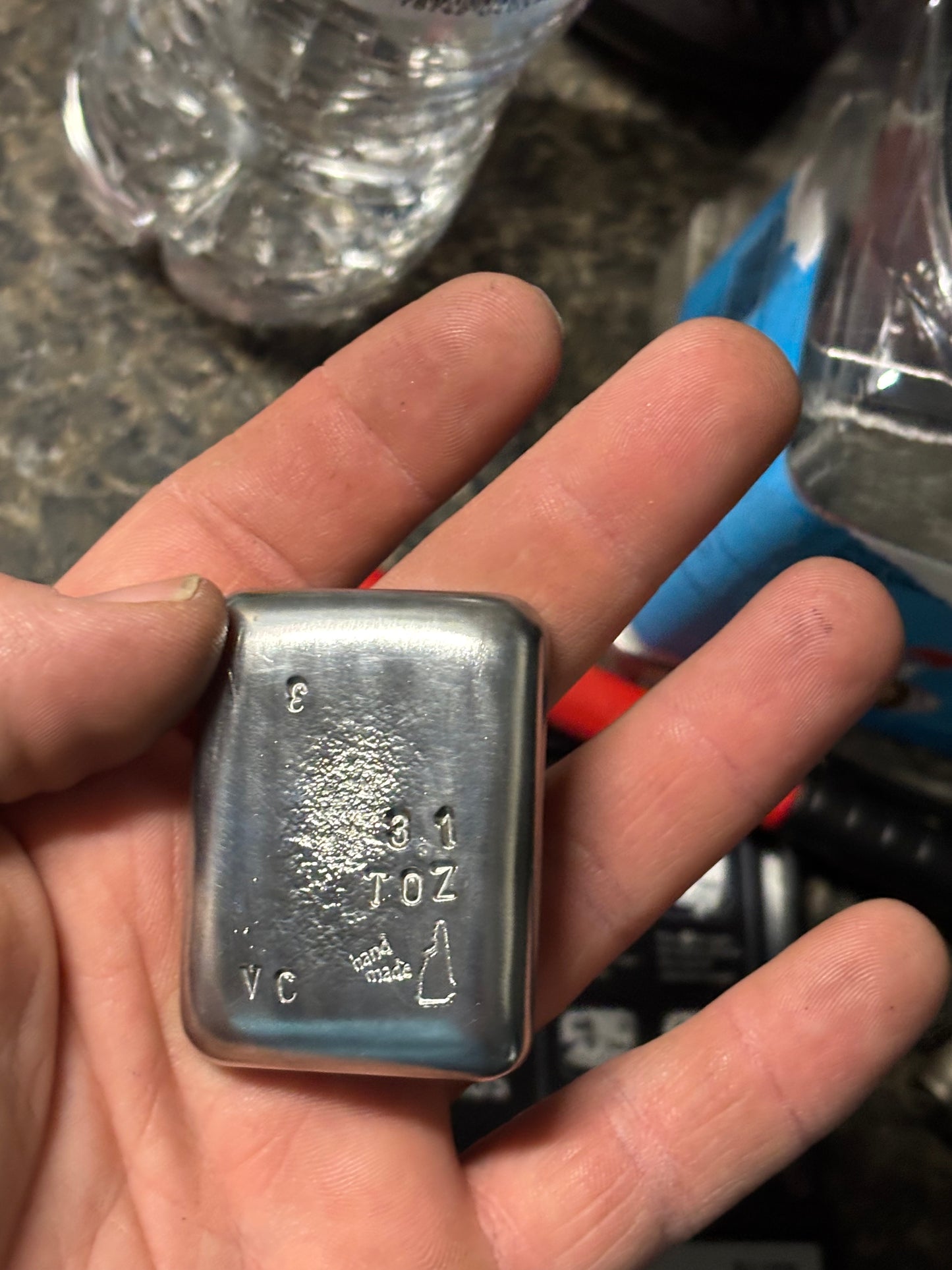 999 pure zinc bullion bar hand poured 5-5.9toz