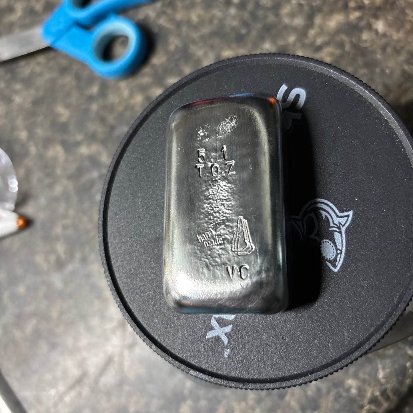 999 pure zinc bullion bar hand poured 5-5.9toz